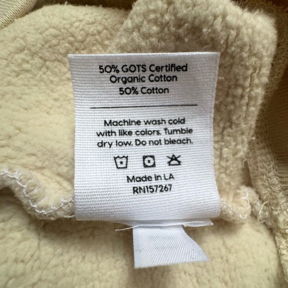 MATE the Label Fleece Cropped Sweatshirt in Bone Sz S - Picture 8 of 9